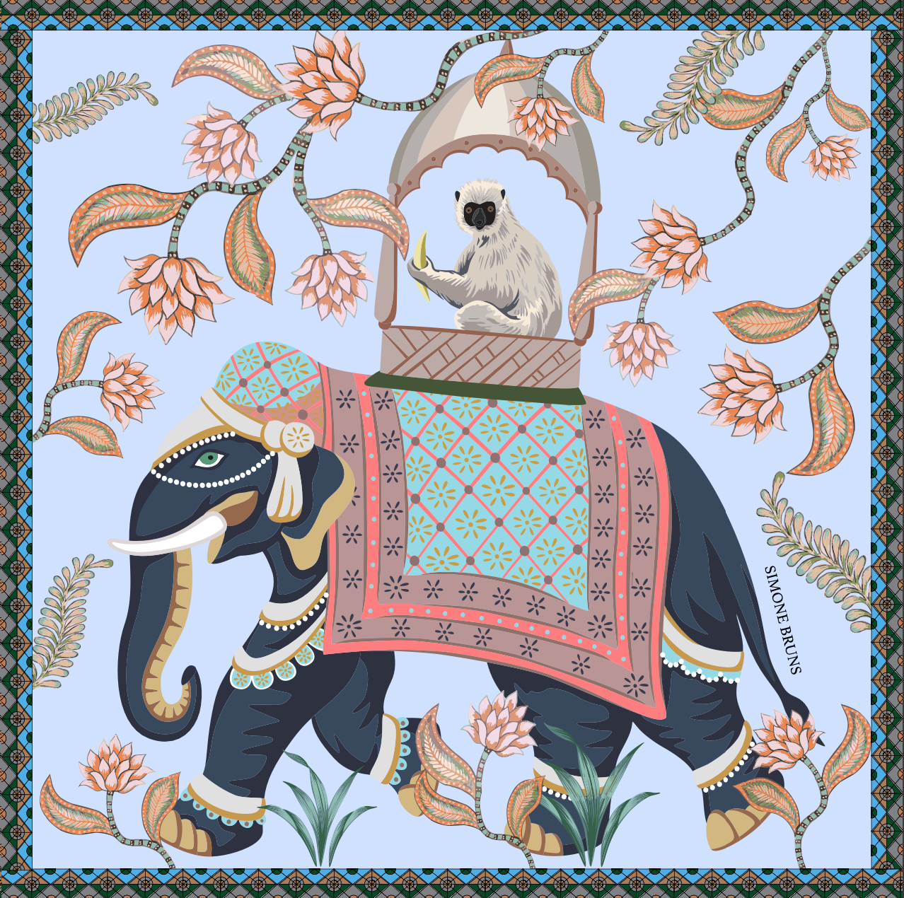 INDIANA SILK SCARF - LIGHT BLUE