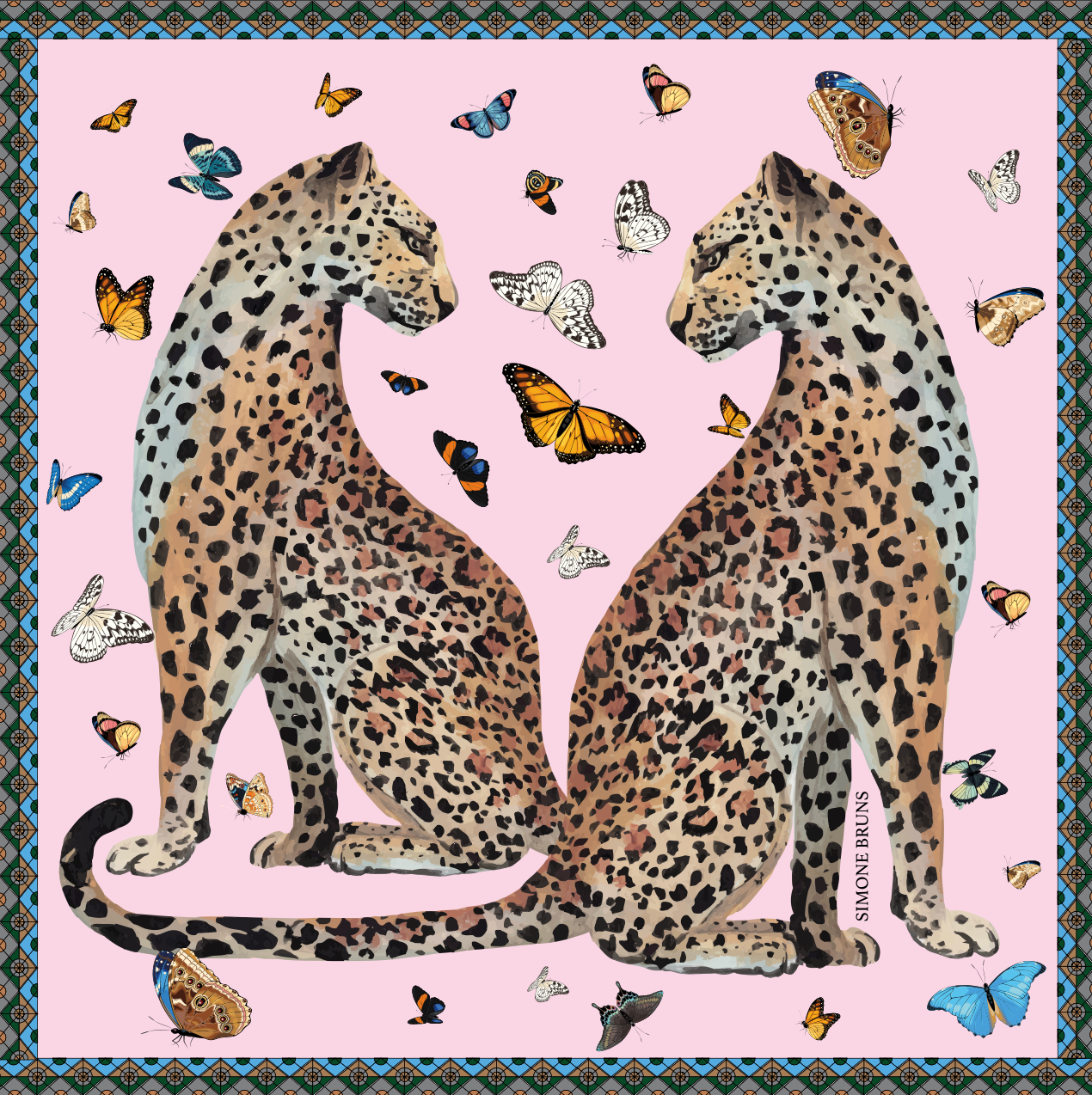 LEO & BUTTERFLY SILK TUNIC - ROSE