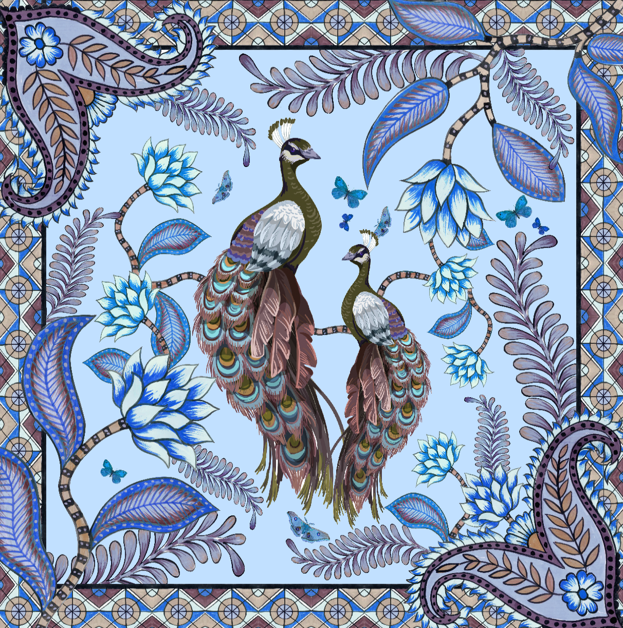 AZURE SILK TUNIC - LIGHT BLUE