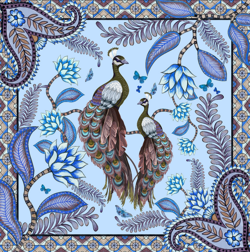 AZURE SILK TUNIC - LIGHT BLUE