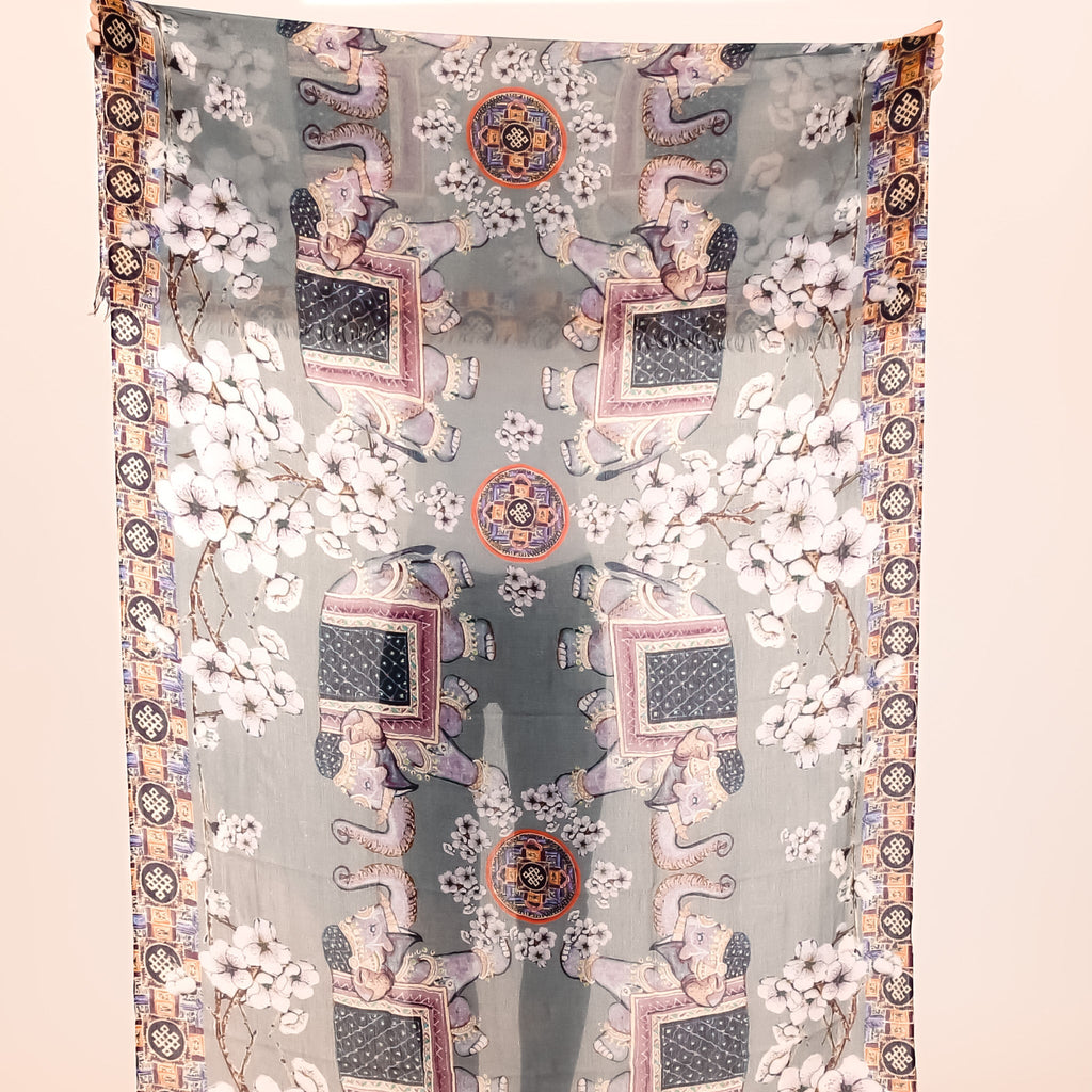 ELEPHANT CEREMONY CASHMERE SCRAF