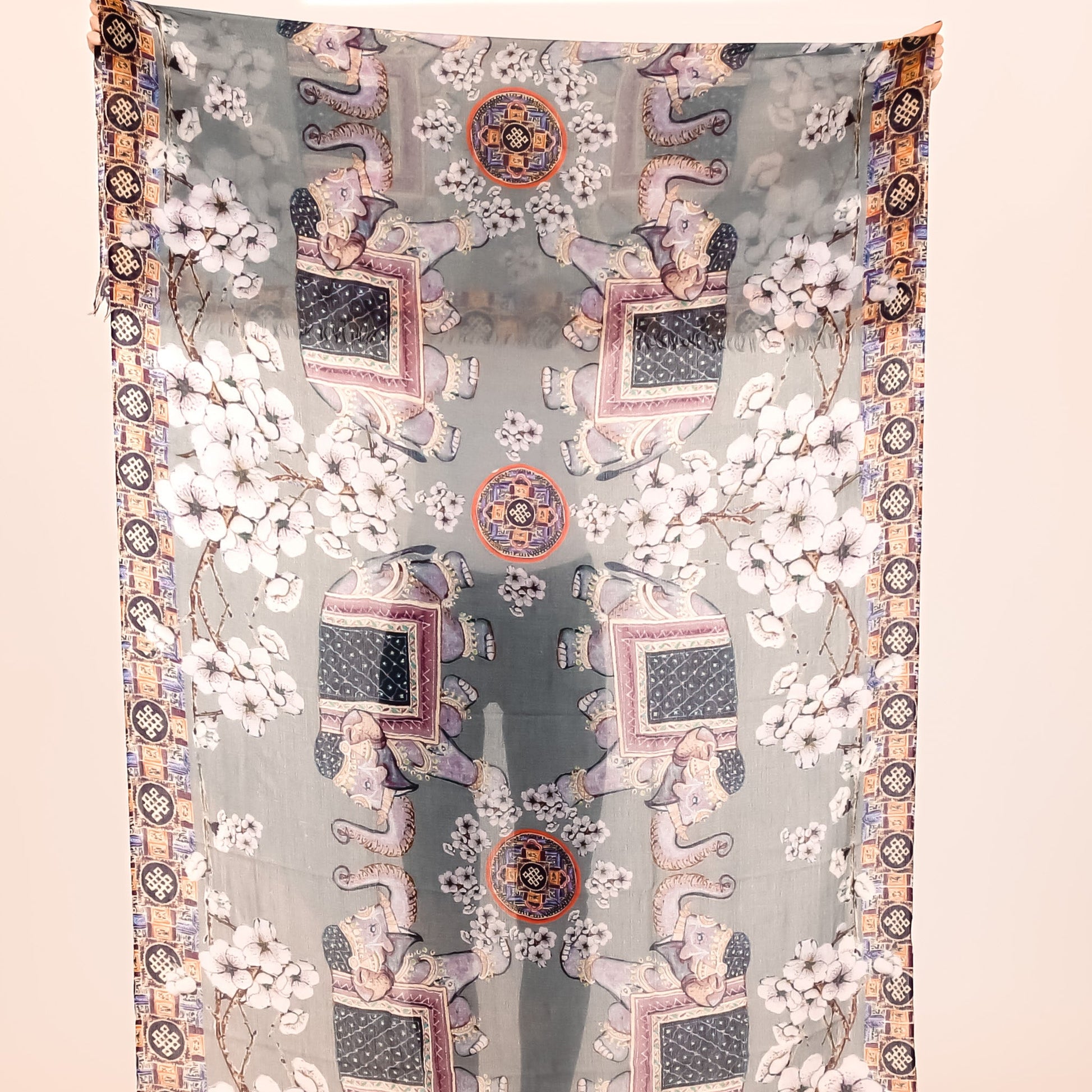 ELEPHANT CEREMONY CASHMERE SCRAF