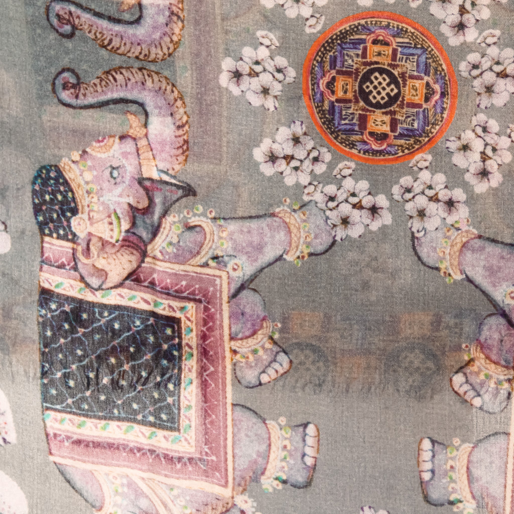 ELEPHANT CEREMONY CASHMERE SCRAF