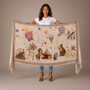 AURORA CASHMERE SCARF - OFF WHITE