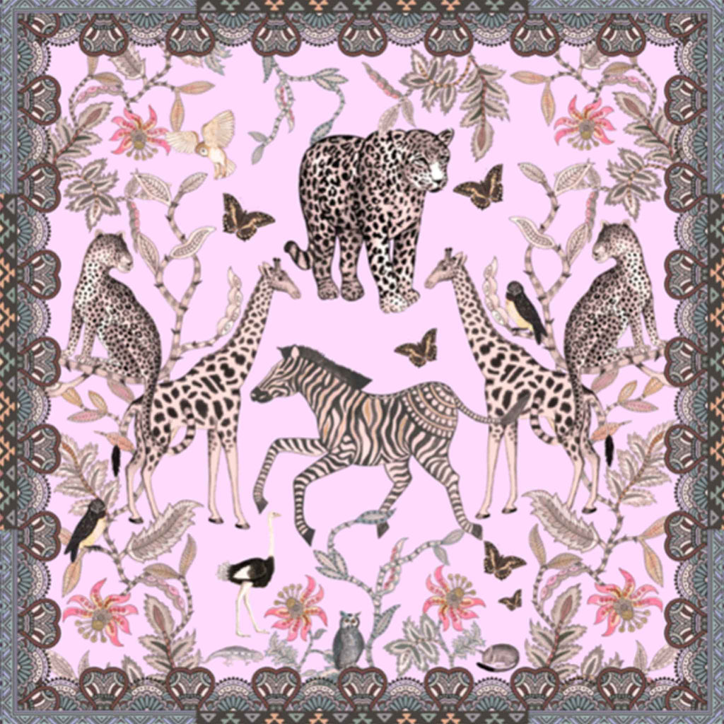 WILDLIFE SILK TUNIC - ROSE