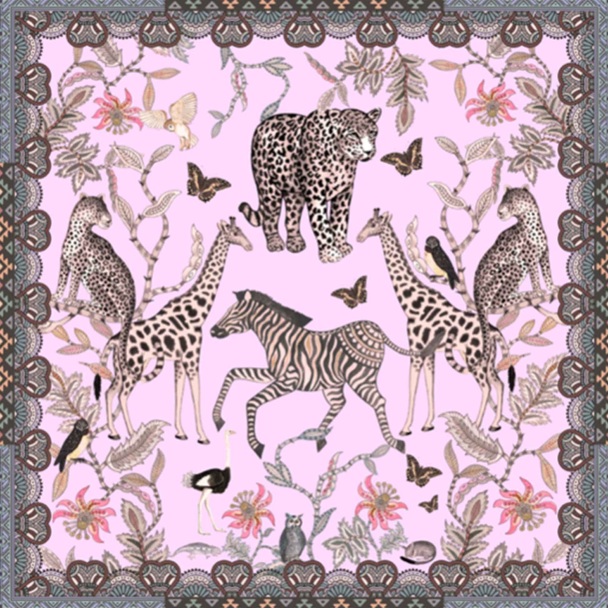 WILDLIFE SILK TUNIC - ROSE