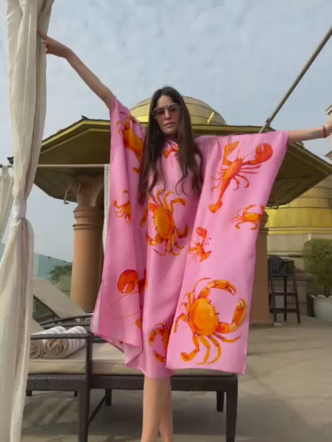 CRAB & LOBSTER SILK TUNIC - PINK