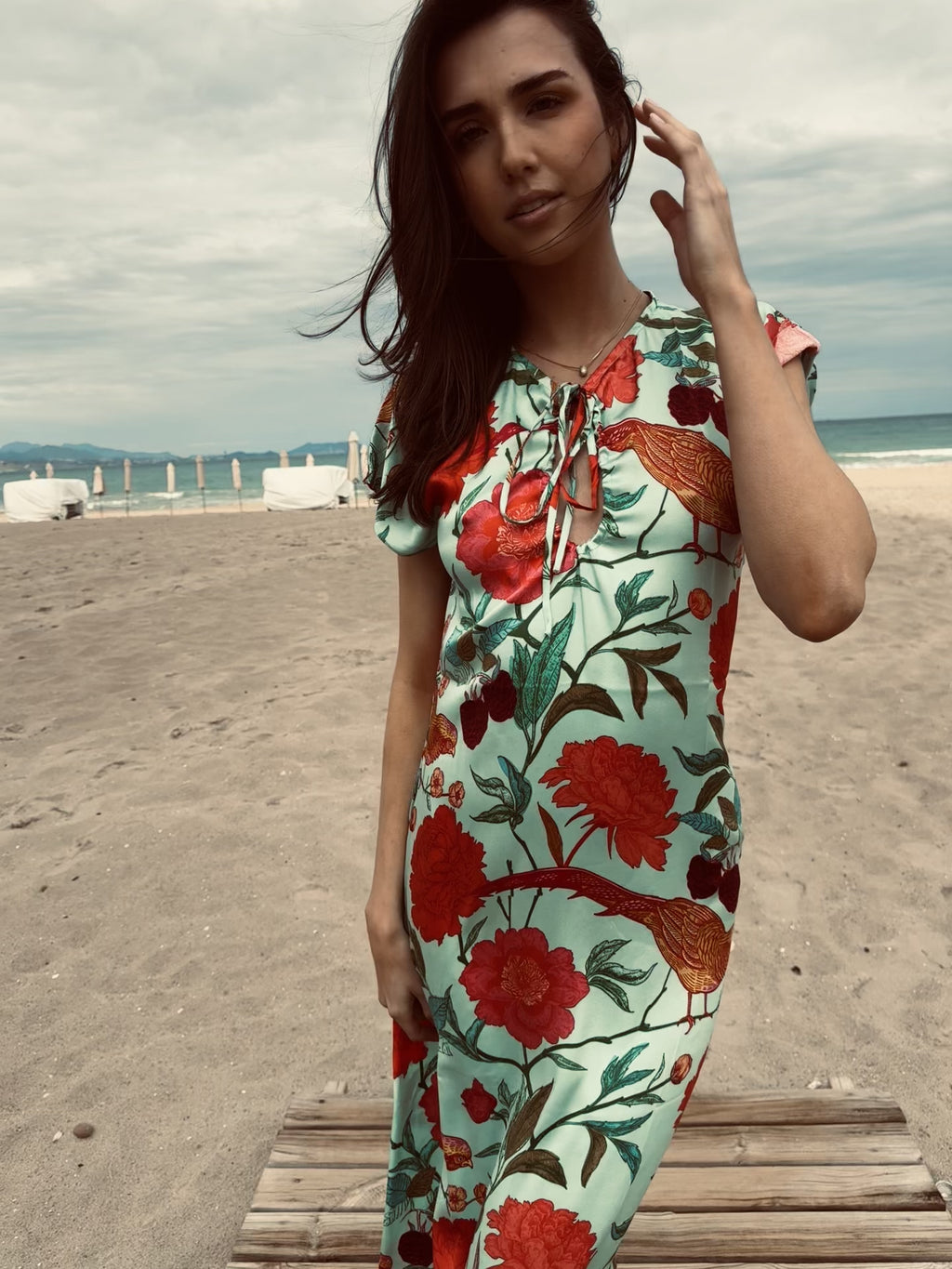 BIRD PARADISE KIMI DRESS - MINT