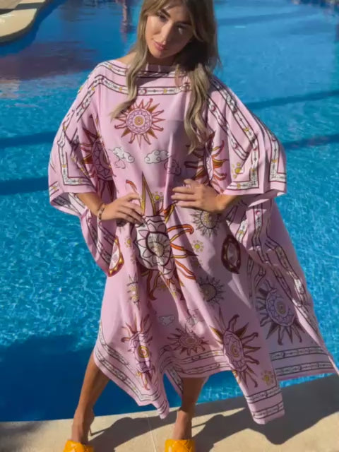 SOL SILK TUNIC - LIGHT ROSE