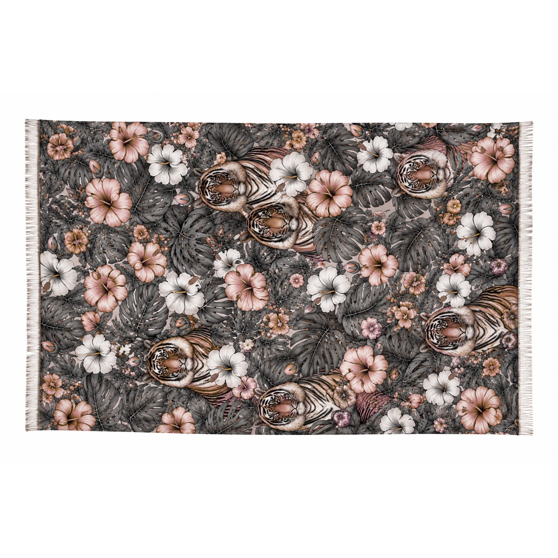 TIGRIS CASHMERE SCARF - LIGHT ROSE