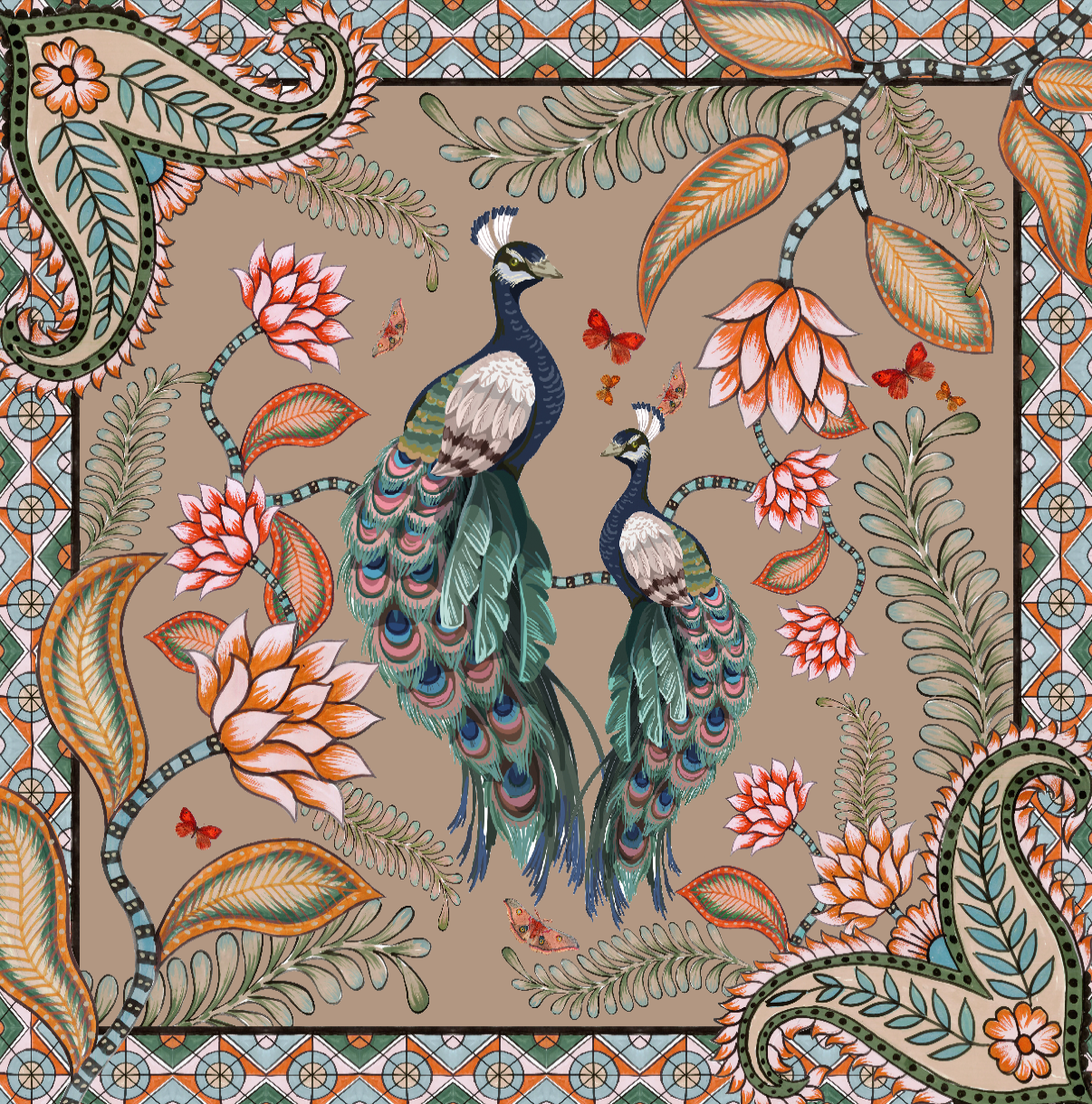 AZURE SILK TUNIC - TAUPE