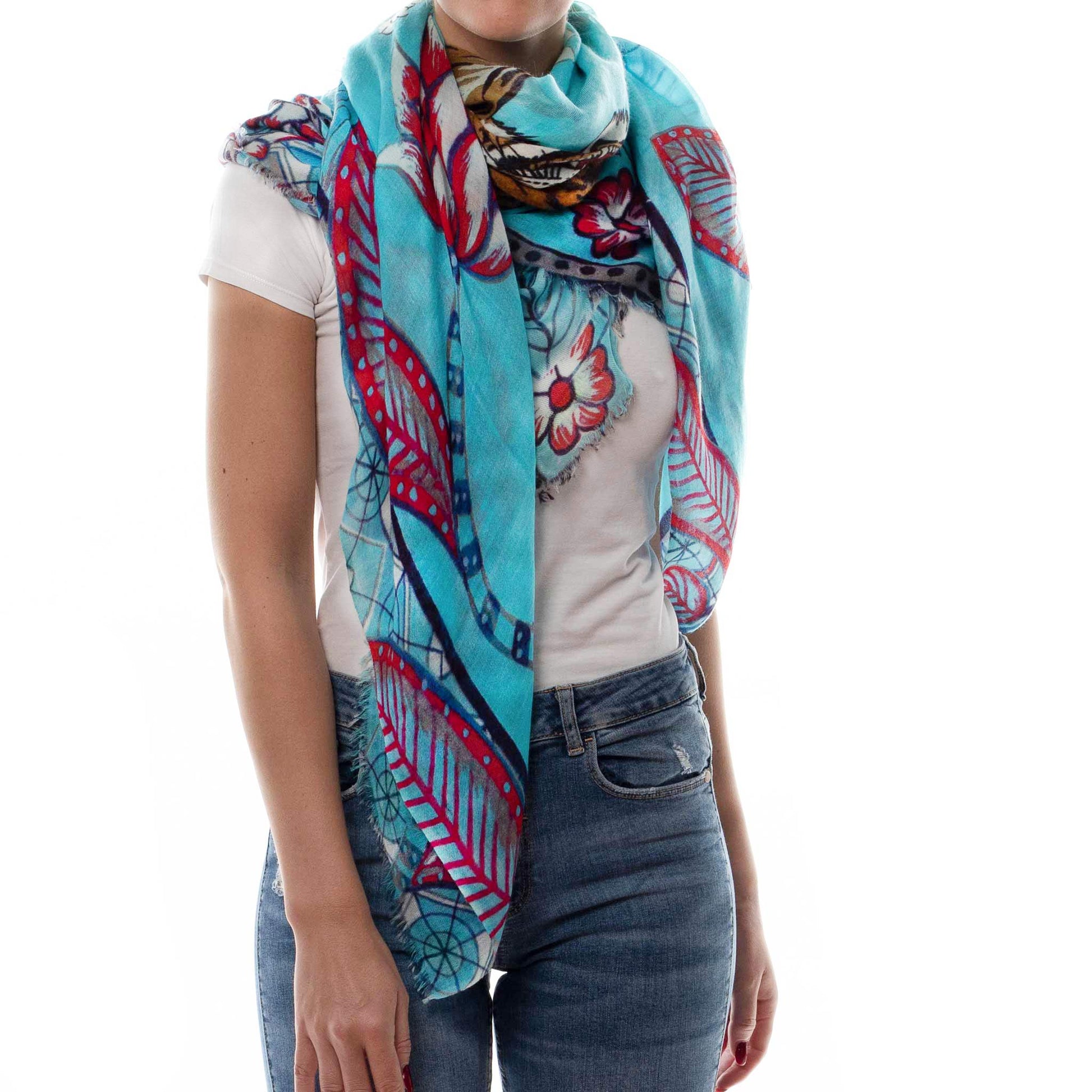 TIGER & JUNGLE CASHMERE SCARF LARGE