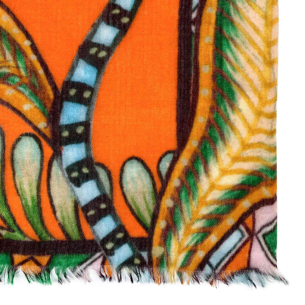 TIGER & JUNGLE CASHMERE SCARF LARGE