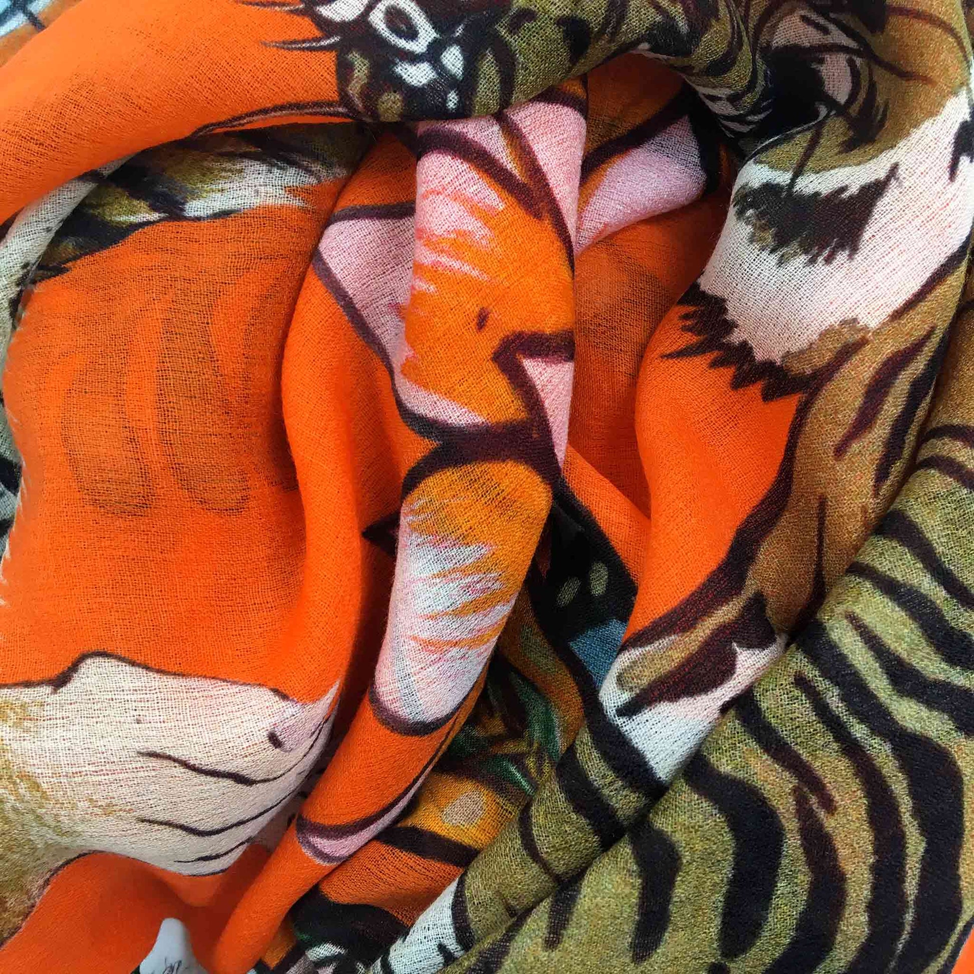TIGER & JUNGLE CASHMERE SCARF LARGE