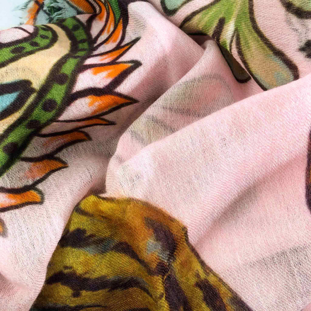 TIGER & JUNGLE CASHMERE SCARF LARGE