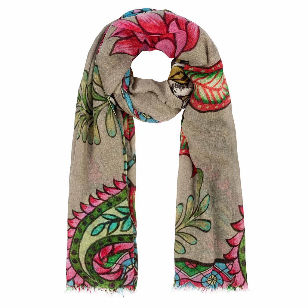 TIGER & JUNGLE CASHMERE SCARF LARGE