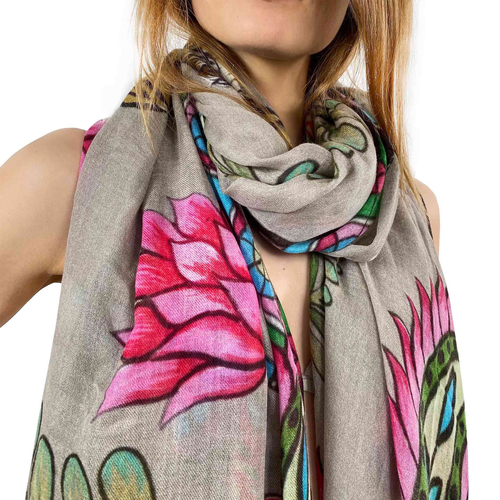 TIGER & JUNGLE CASHMERE SCARF LARGE