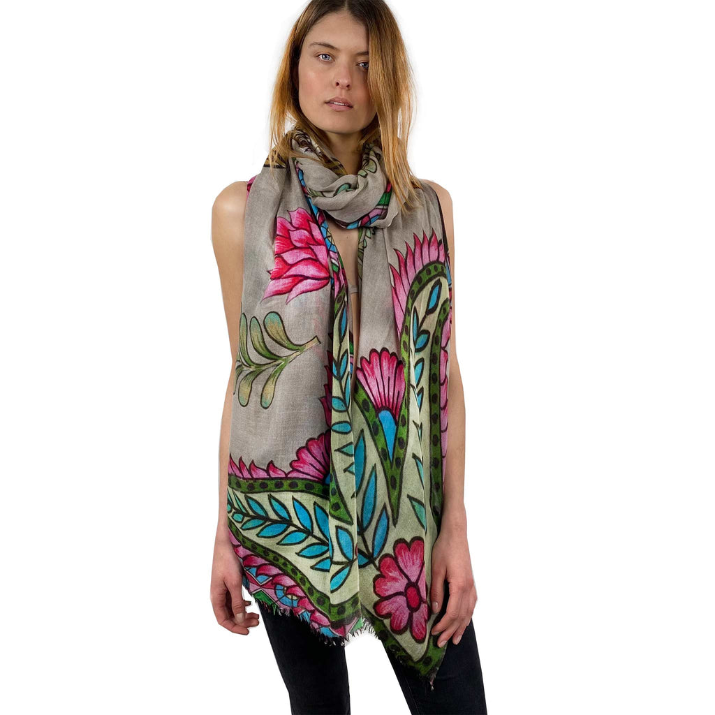 TIGER & JUNGLE CASHMERE SCARF LARGE