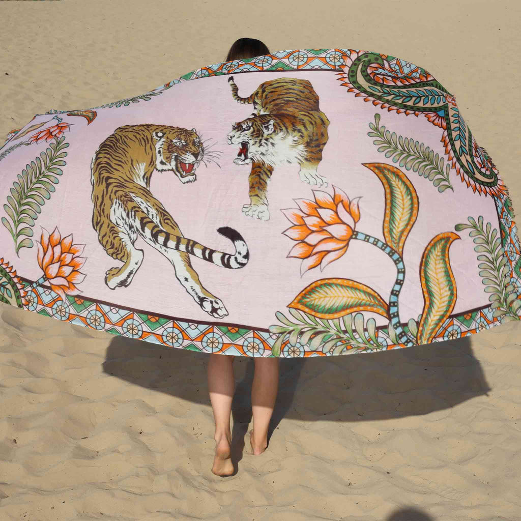 TIGER & JUNGLE CASHMERE SCARF LARGE