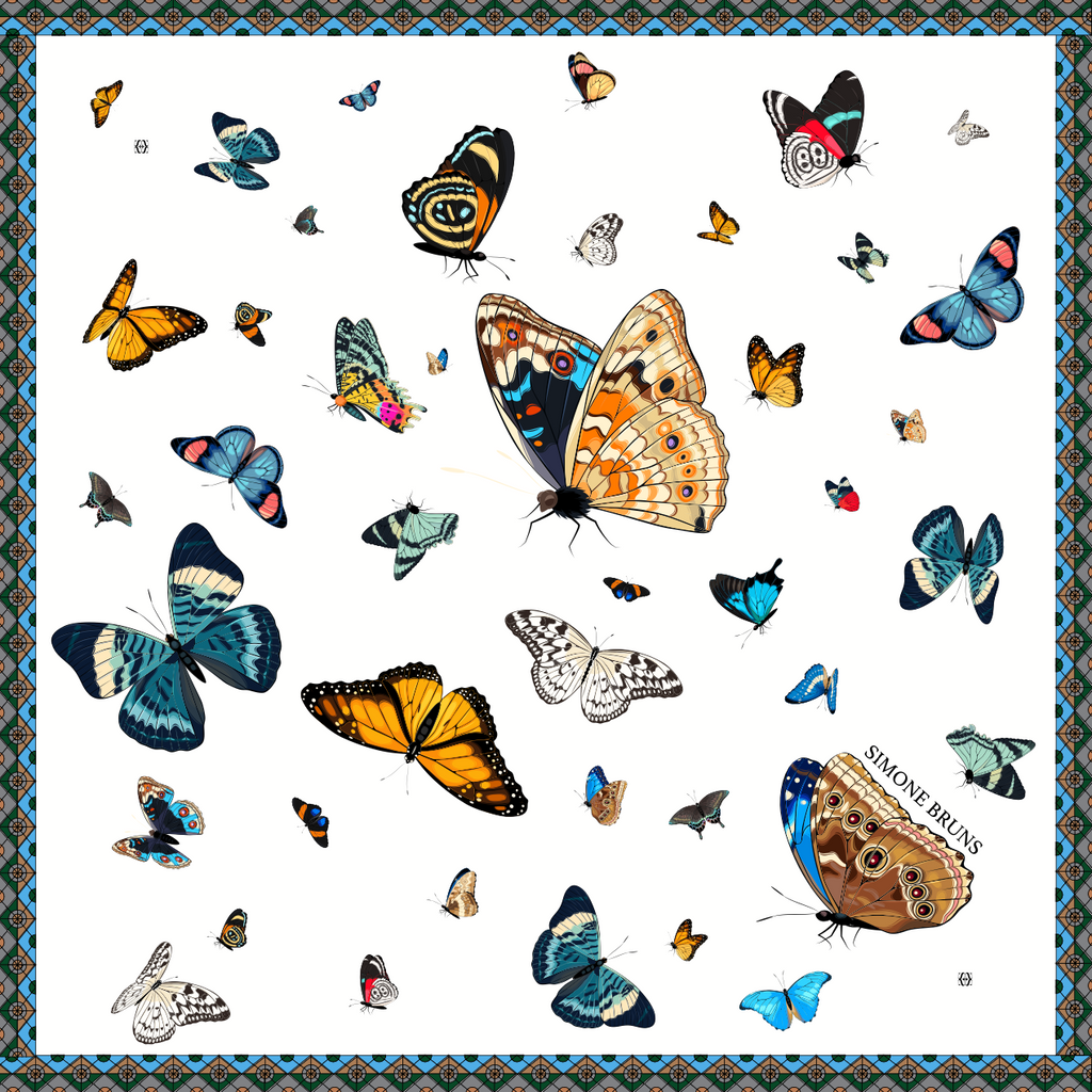 VENICE BUTTERFLY SILK TUNIC - WHITE