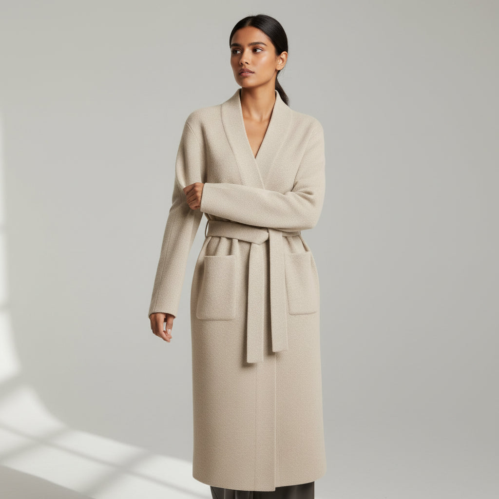 BRUSHED MAISON CARDIGAN - BEIGE