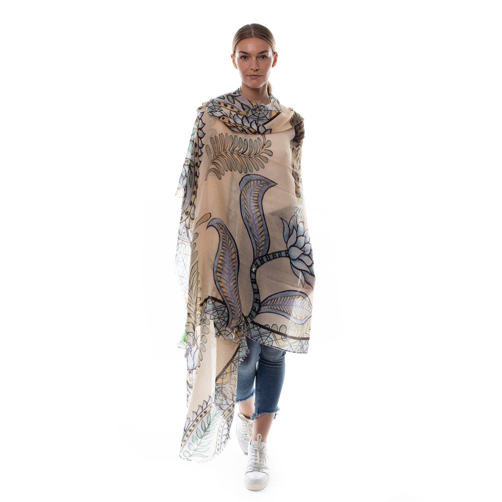 TIGER & JUNGLE CASHMERE SCARF LARGE