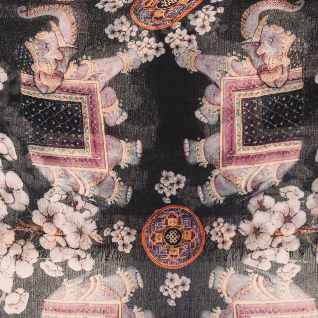 ELEPHANT CEREMONY CASHMERE SCRAF